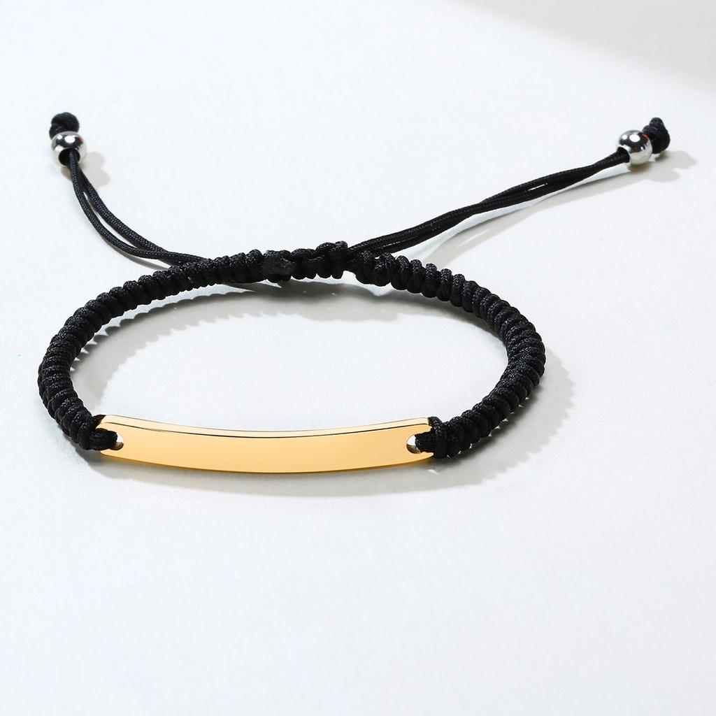Personalized Braided String Bracelet with Rope ID Bracelet for Women ,Customized Rope Adjustable Charm Bracelets