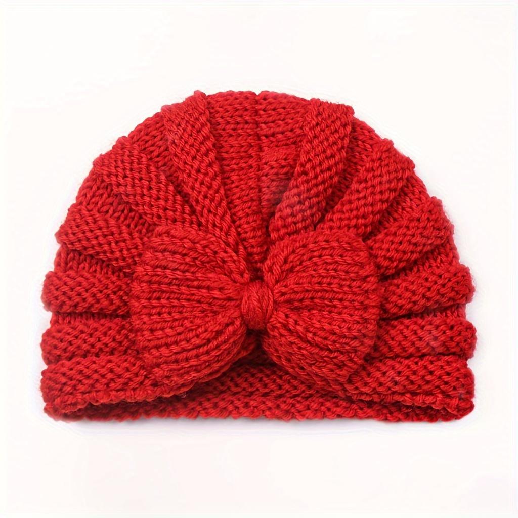 INS Baby Bow Knit Hat - Stretchy Winter Warm Cap with Moisture-Wicking Soft Fleece Yarn for Infants Autumn Winter Daily Birthday