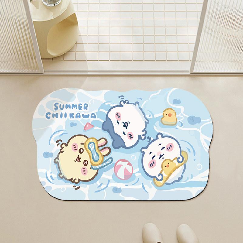 Floor Mat Bathroom Absorbent Non-slip Mat Cartoon Cute Special-shaped Foot Mat Household Non-slip Mat Washable Diatom Mud Floor Mat