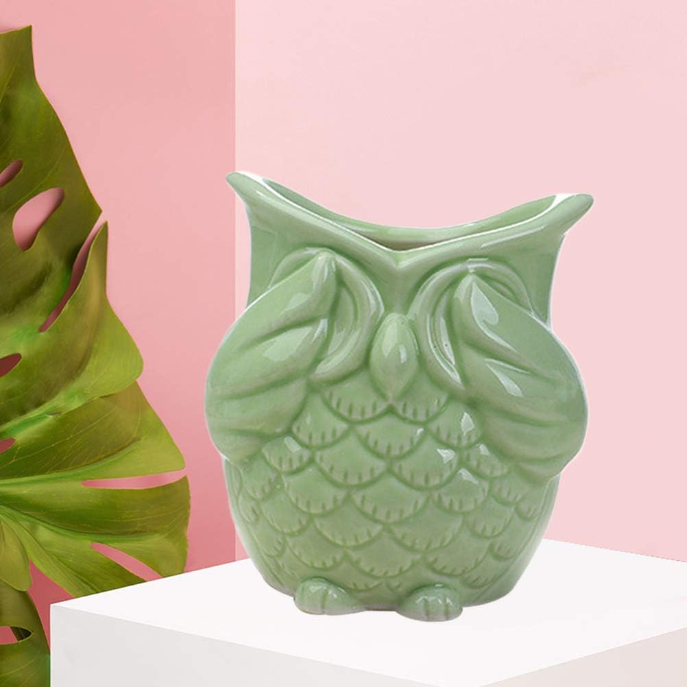 Happyyami Owl Design Ceramic Succulent Planter Pot for Home Office Decor Versatile Container for Cactus and Flowers Cute Animal Pot with Fine
