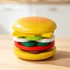 Wooden Play Food Set: Hamburger, Fries, Sandwich, and Kitchen Utensils for Kids