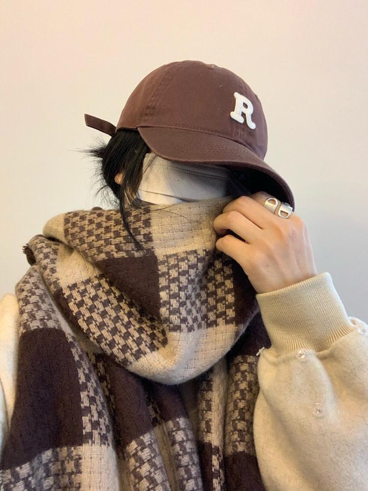 Xiaomi fall/winter cozy faux cashmere scarf - women's warm retro long shawl, korean style ins cold weather neck warmer for men
