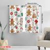 2 szt., drukowanie płaskie 2D Popularne Zasłony Świąteczne Ciasteczka Świąteczne Prezenty (4) Trwały poliester (bez pręta) Wszechstronny All Ldeal