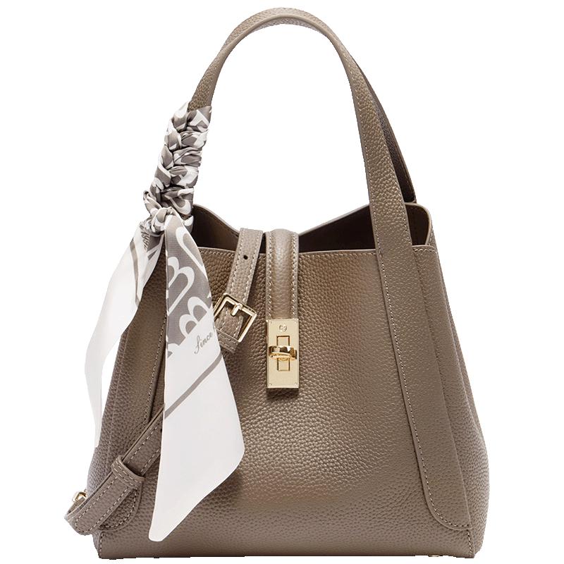 

Сумка-корзина Belle из натуральной кожи с атласным шарфом One Size