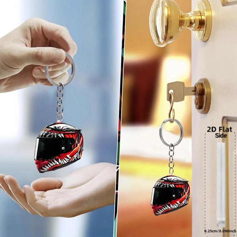 Klíčenka Helma 2D Plochá Módní Stereo Motocyklové Helmy Bezpečnostní Auto Taška Klíčenka na Klíče od Auta Klíčenka Dárek Šperk