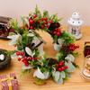 American European Elegant Style Christmas Red Berry Wreath Perfect For Seasonal Decor