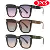 3pcs Oversize Frame Sunglasses Women Brand Outdoor Fashion Sunshade Retro Square Gradient Eyeglasses UV400 Glasses Unisex