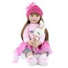 BZDOLL Realistic 60cm 24Inch Soft Vinyl Reborn Baby Girl Doll Vinyl Princess Toddler Bebe Child Birthday Gift