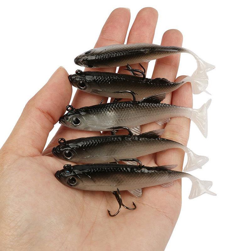 1/5pcs 8cm/3.15in Fishing Lures Paddle Tail Soft Plastic Swimbaits For Bass Trout Walleye Crappie Saltwater Freshwater