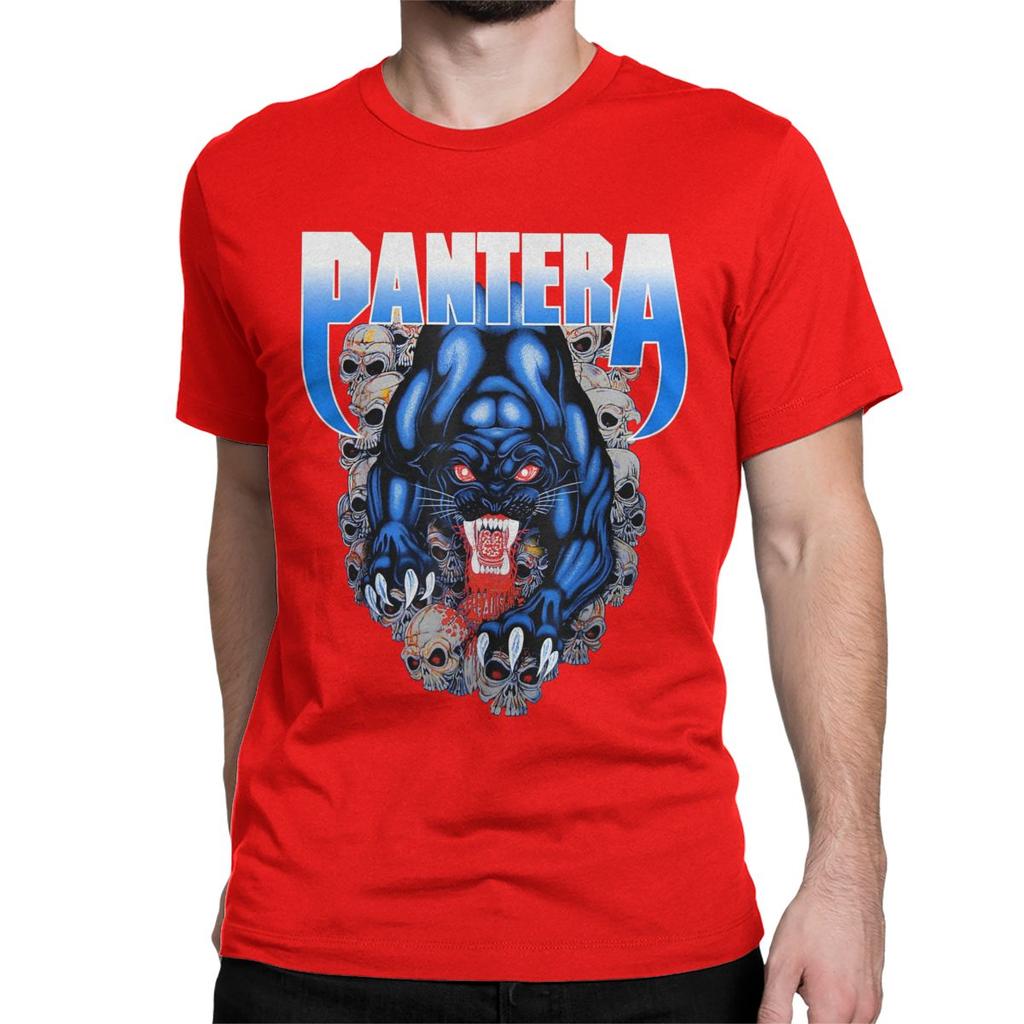 Men Women Black Panther Metal Band Rock T Shirts Pantera 100% Cotton Clothing Short Sleeve Crewneck Tee Shirt Summer T-Shirt