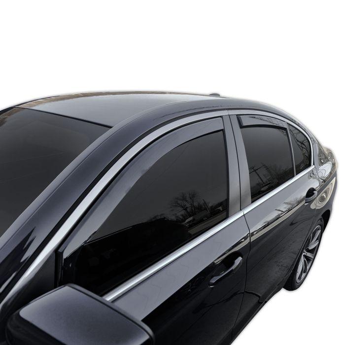 Déflecteurs d'air - BMW Série 5 G30 (4D) 2017-2023 - 4 pièces - Teinté noir - Acrylique anti-UV