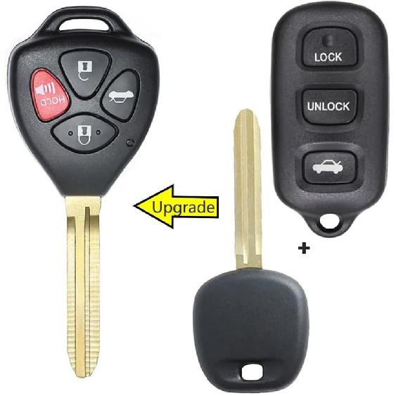 Beefunny Upgraded Remote Car Key Fob for Toyota Camry Corolla Matrix Sienna Solara, for Pontanic Vibe Key Fob Replacement FCC ID: GQ43VT14T 315MHz