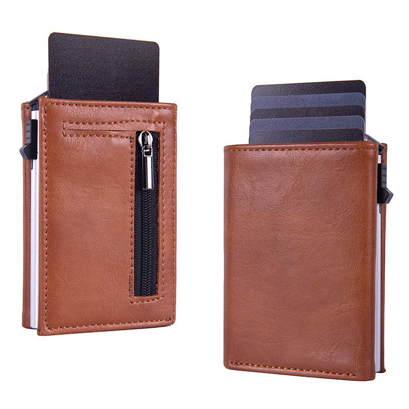 Men's RFID Aluminum Pop-Up Card Holder Wallet with Multi-Card Slots