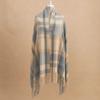 Cold-proof Classic Plaid Scarf Soft Long Neckscarf with Tassel Large Knitted Wool Scarf  Men