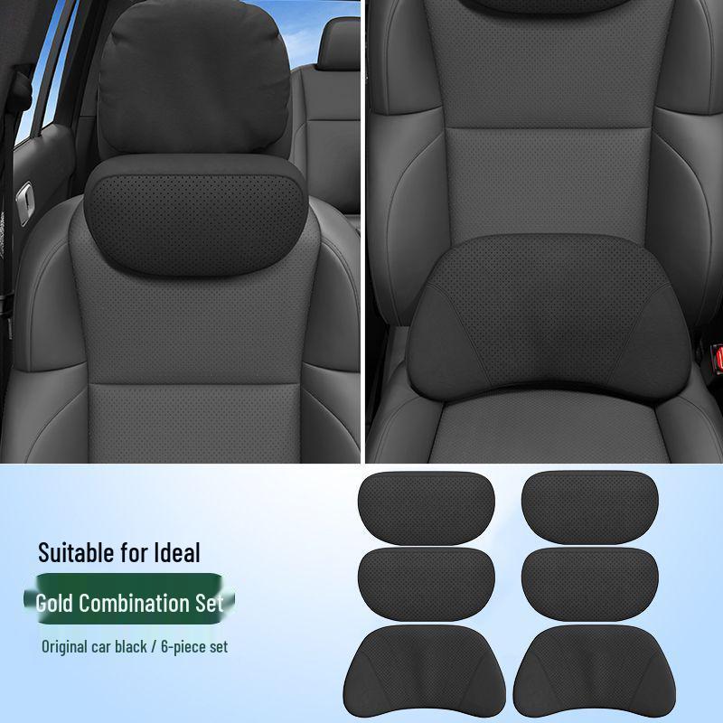 Ideal MEGA Headrest Neck & Lumbar Support Cushion – Suede Pillow for Car Interiors