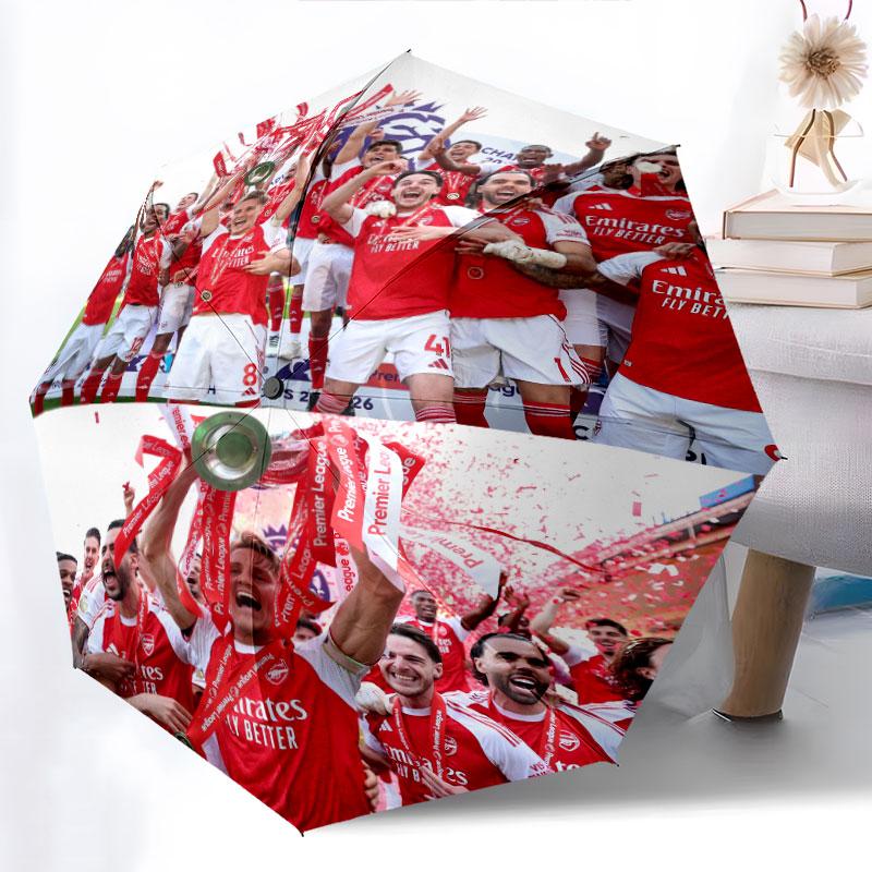 Arsenal Players pattern, automatic folding umbrella, portable and foldable design, 8 ribs, a Christmas or birthday gift.