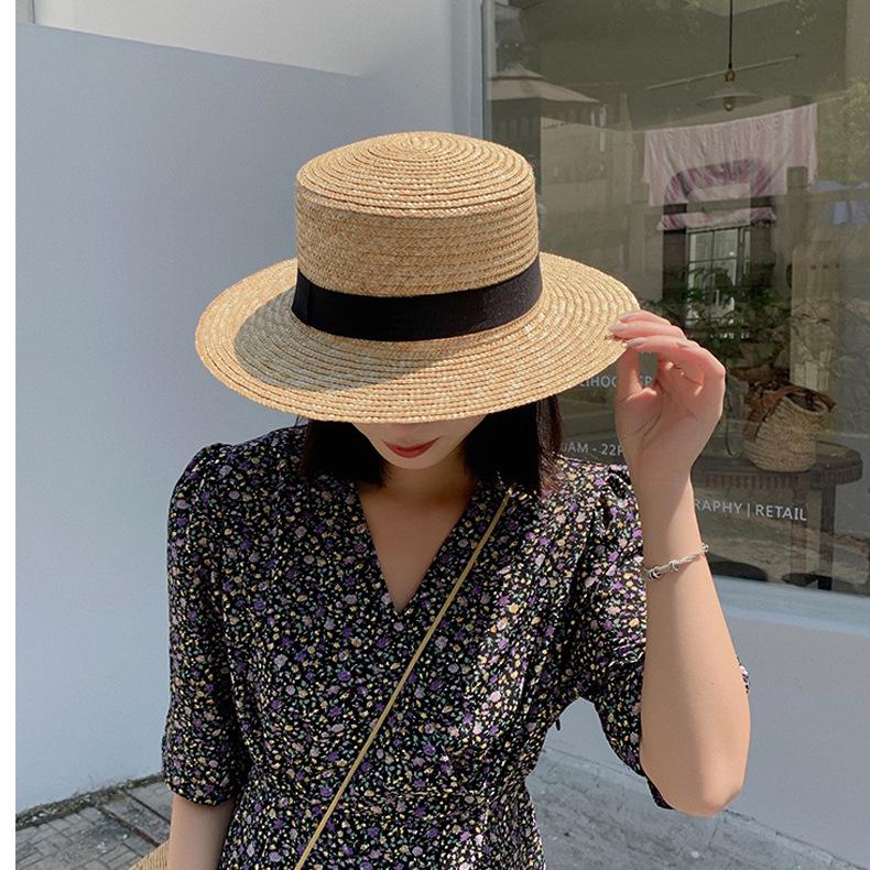 Mcgee Straw Straw Hat Women'S Sunscreen Sun Hat Summer Flat Top Top Hat Versatile Export Hot-Selling Factory Wholesale