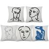 Henri Matisse Portrait Cushion Covers Simple Line Drawing Linen Pillow Case Sofa Deocr Art Painting Decorative