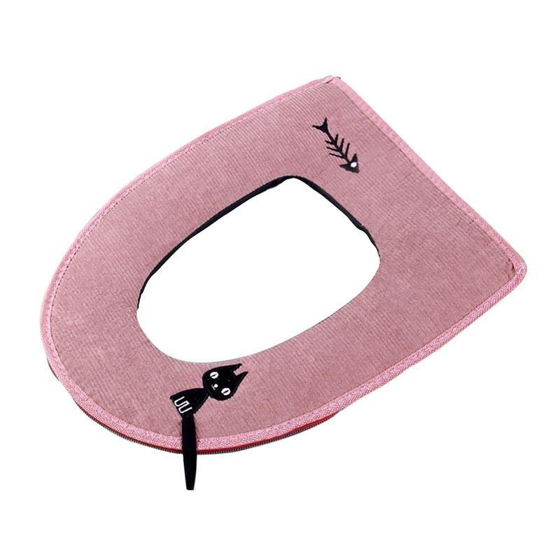 1PCS Home Badezimmer Weiche Wasserdichte Zipper Wc Sitz Abdeckung Pads Closestool Matte