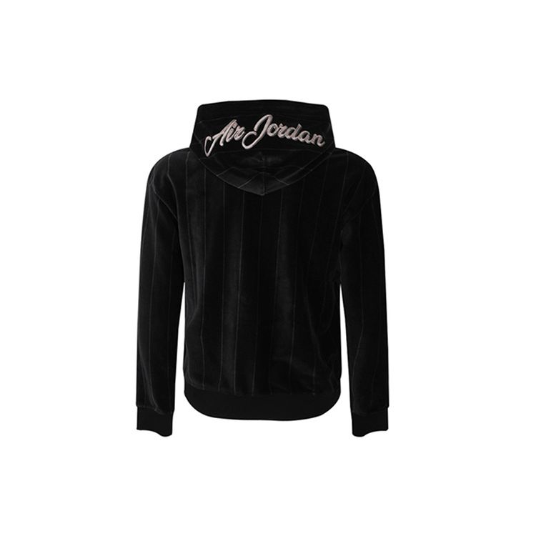 Jordan Air Fleece Hoodie With Vertical Stripes Men Hoodie Black CD5740-010