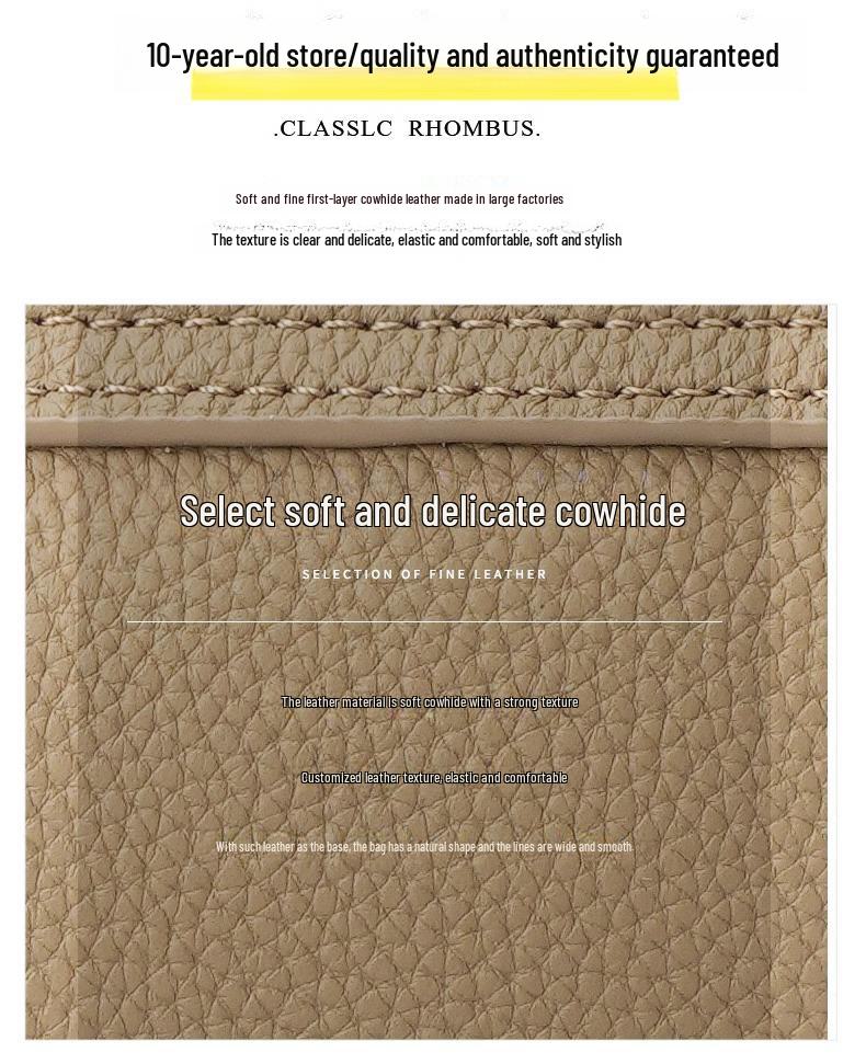 Geantă de mână din piele naturală pentru femei 2024: Geantă de umăr mică și elegantă din piele de vacă, cu curea lată