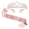 Crown Headband with Ribbon Shiny Rhinestones Headpiece Lightweight Design Stunning Sparkling Ribbon Feminine Slogans