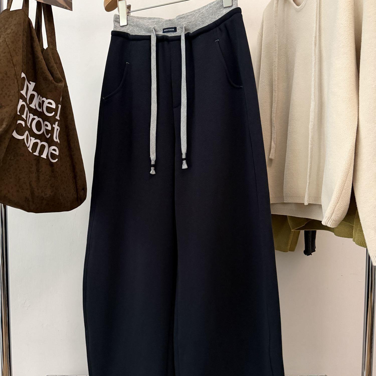 

Women s Wide-Leg Curved Blade Sweatpants - Casual Loose Fit XL (recommended 65-75 kg)