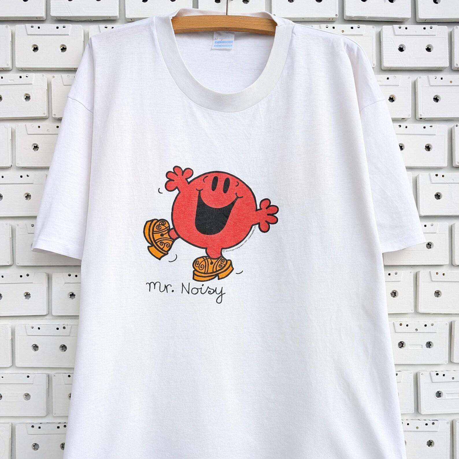 Vintage 1994 Mr Men T shirt Mister Noisy Roger Hargreaves Children Book Series Smiley Face Graphic Tee Size XL L