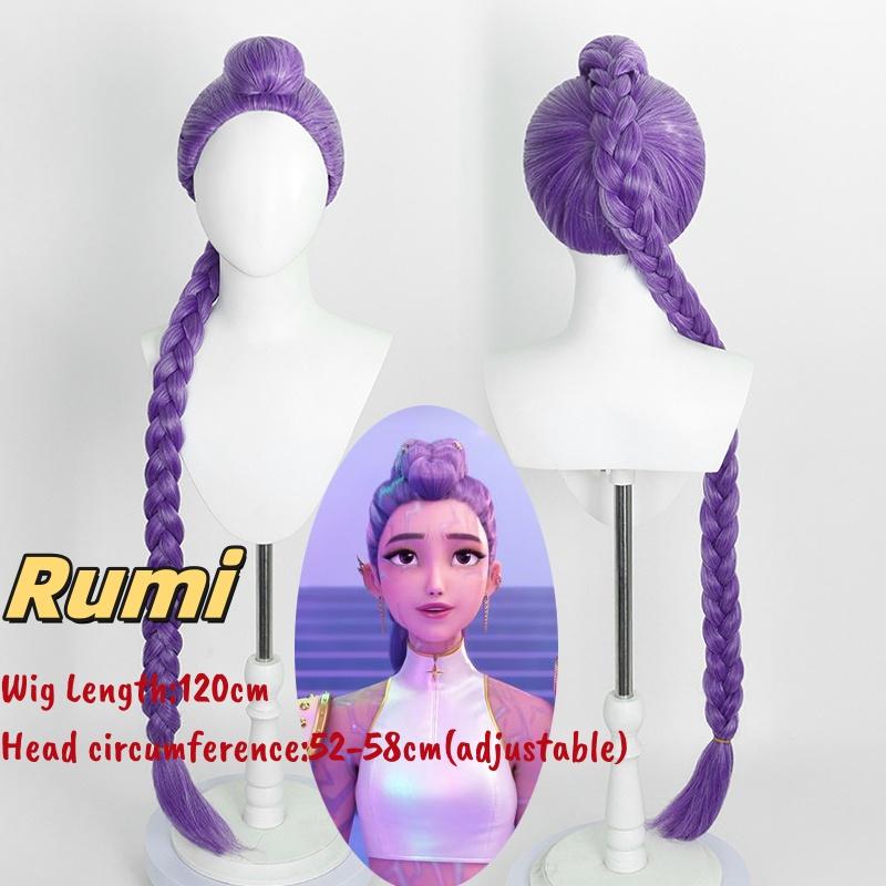 Movie Kpop Cosplay Wig Mira Rumi Zoey Demon Hunters Purple Black Red Long Hair Heat Resistant Synthetic Wigs Carnival Props