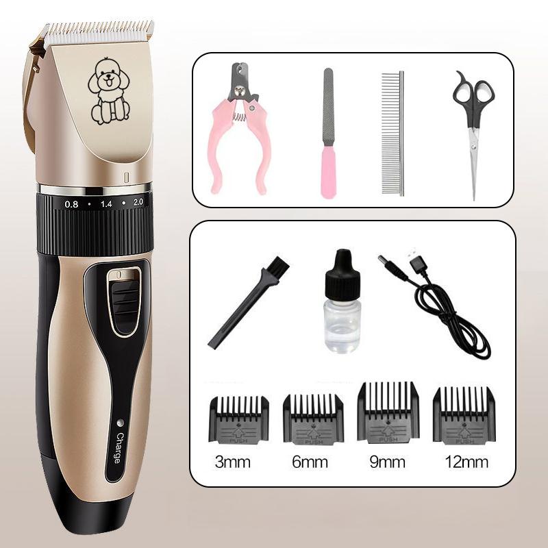USB Rechargeable Dog Hair Cutting Grooming Machine Low Decibel Puppy Trimmer for Pet Haircut Electrical Animal Haircut Device