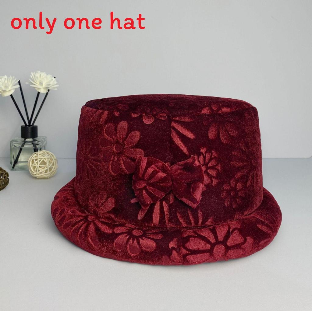 

Rose Pattern Plush Hat For Seniors With Windproof And Thermal Features For Autumn Winter Style23