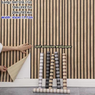 Grille Wallpaper Self-adhesive Wallpaper Wall Sticker Instant Peeling and Paste 3 Lengths To Choose from for TV Background, Bedr