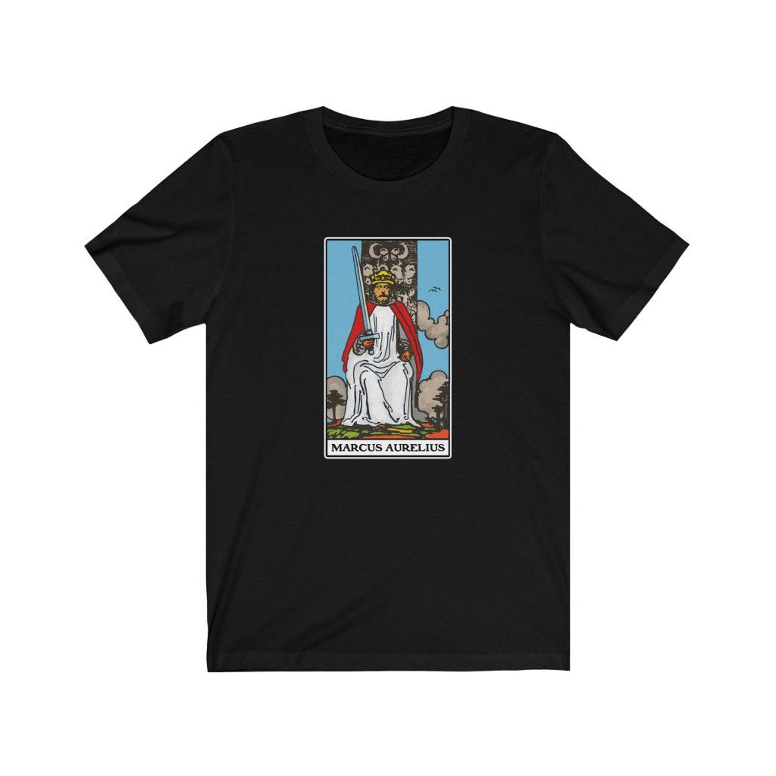 Marcus Aurelius King of Swords Tarot Parody Philosophy T-shirt 2XL