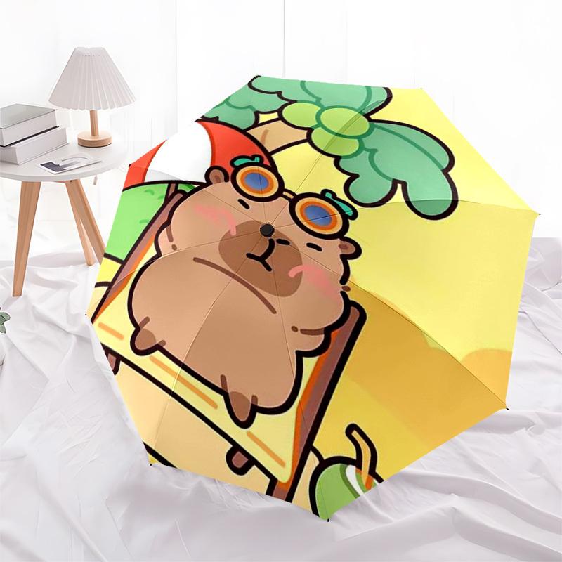 

1pc Hamster Outdoor Umbrella - Automatic Opening/Closing, Portable 3-Fold Design with 8-Bone Iron Frame, Perfect Gift for Fans, Travelers, and Daily U