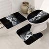 4Pcs Majestic Tiger Shower Curtain Set with Non-Slip Bath Mat, Toilet Lid Cover, Contour Rug & 12 Hooks, Bathroom Decor