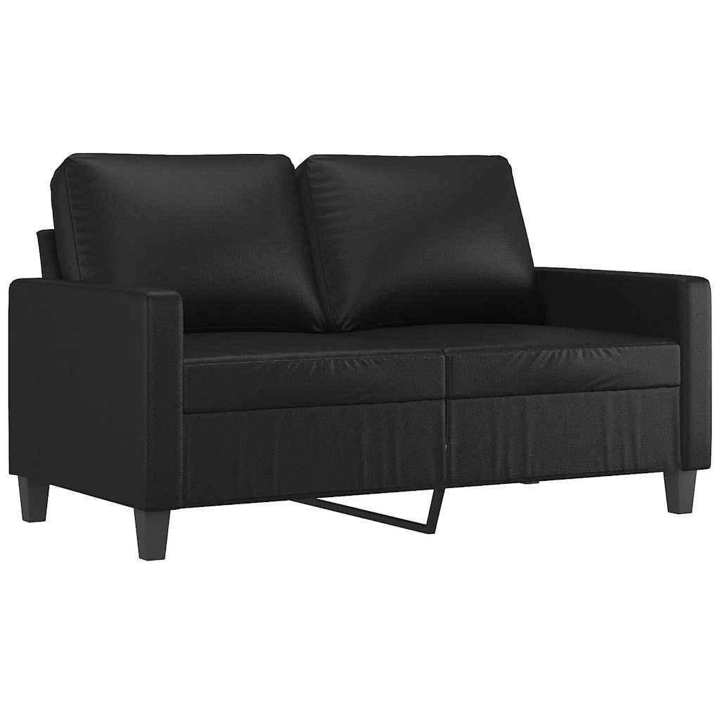 2 Seater Sofa Black 120 Cm Faux Leather