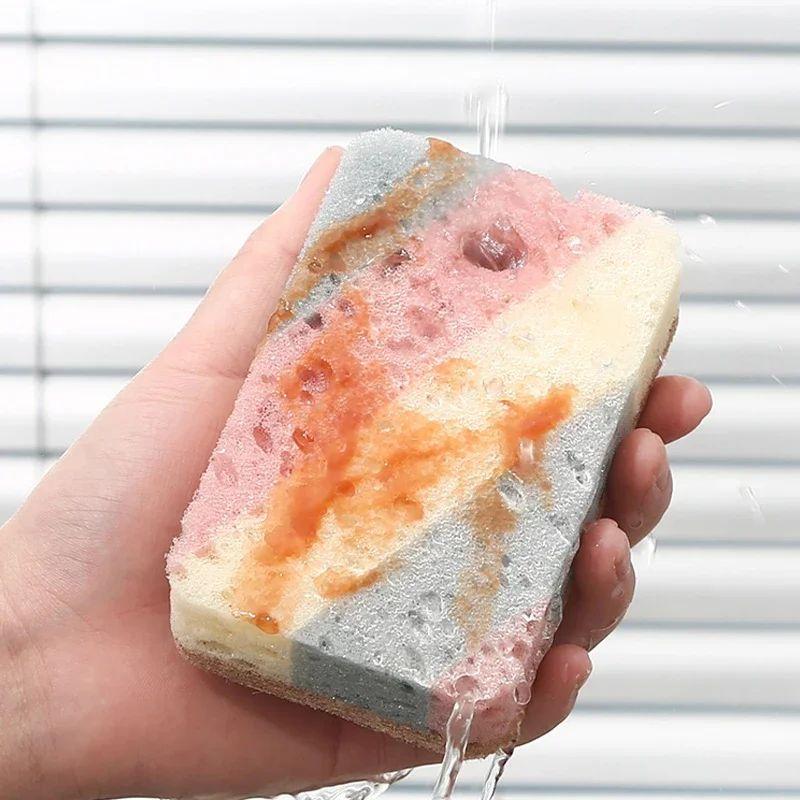 1/5PCS Kitchen Cleaning Sponge, Can Be Used On Both Sides, Dishwashing Sponge, Cloth, Household Cleaning Tool