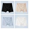 4 Stück Damen Eis seide Shorts Nahtlos Anti-Roll-Rand Anti-Scheuern Unterwäsche Dünn Atmungsaktiv Boxer Shorts