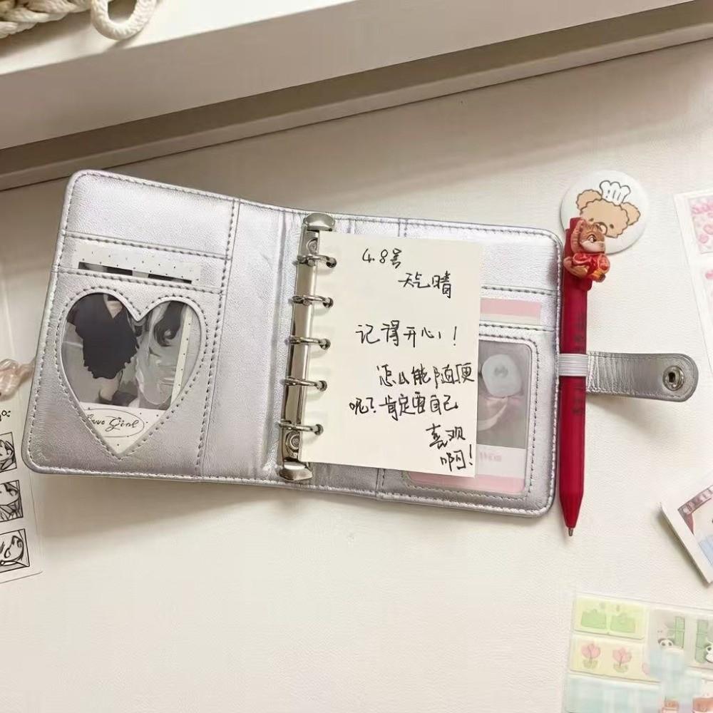 Portable PU Leather Binder Notebook Simple Style Multi-functional Photo Window Notebook Leather Cover Detachable