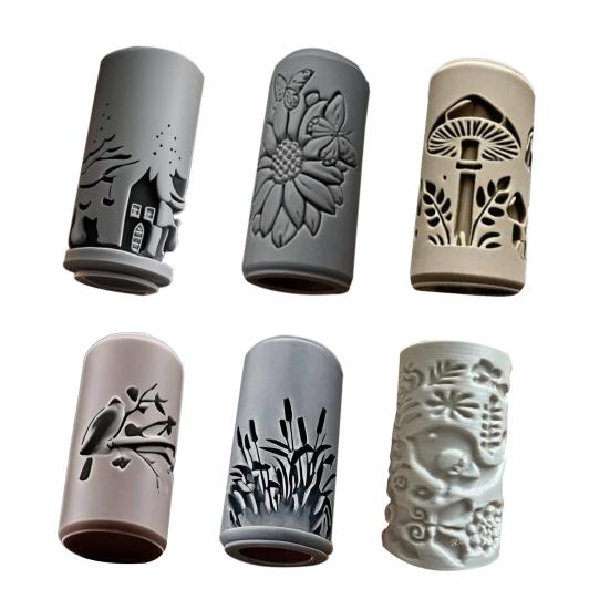 Polymer Clay Embossing Texture Roller Pottery Clay Modeling Patterned Roller DIY Household Ceramic Slab Clay Tile Textured Embossing Tools