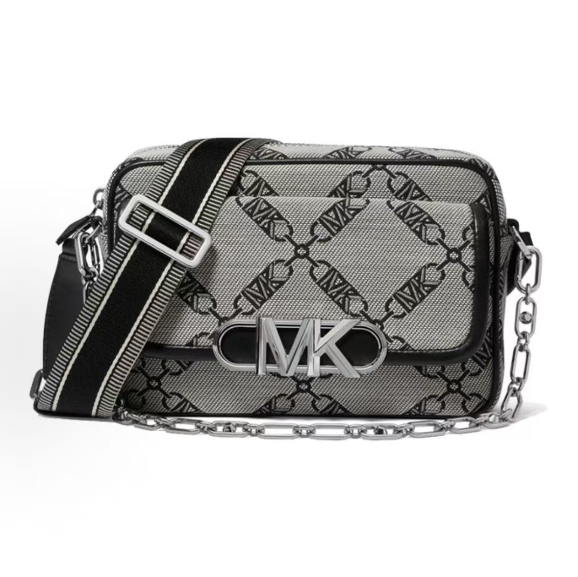 

Michael Kors MK Parker Diamond Pattern Fabric Medium Shoulder Crossbody Bag Women Bags Beige Black 32S3S7PC8J-006 Basic Set (Bag+Dust Bag)