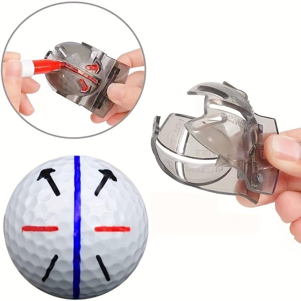 8Pcs/Set 4 Marking Stencils Golf Balls Alignment Exerciser Golf Ball Marker Pen Gymnasium
