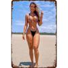 Retro Pinup Metal Sign 8x12 Inch Vintage Beach Bar Wall Decor Aluminum