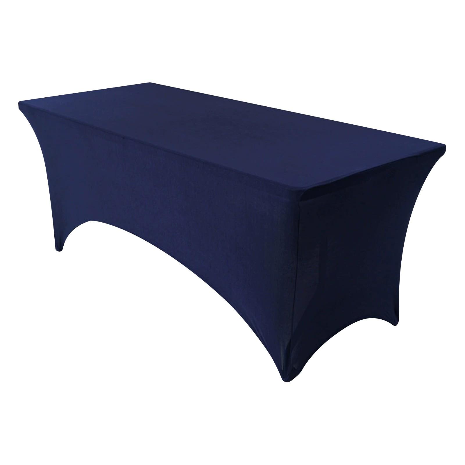 

6 футов эластичная скатерть на резинке с карманами для ног праздничные украшения стола (Темно-синий) One Size