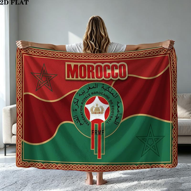Morocco National Football Team Logo Wall Tapestry Aesthetic Wall Hanging Printed Fabric Blanket Decorative Tapestries for Bedroom Living Room Home Dec