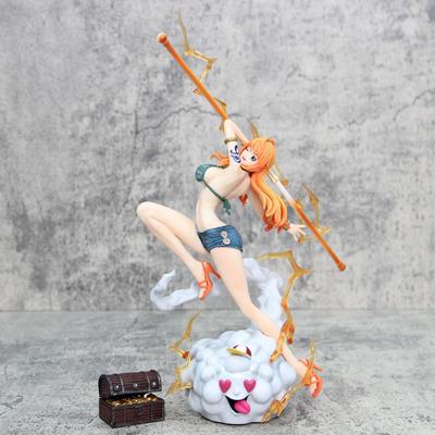 28cm One Piece Anime Figures Nami Figure Zeus Action Figure Sexy Pvc Statue Toys Statue Model Collection Ornament Toys Gift