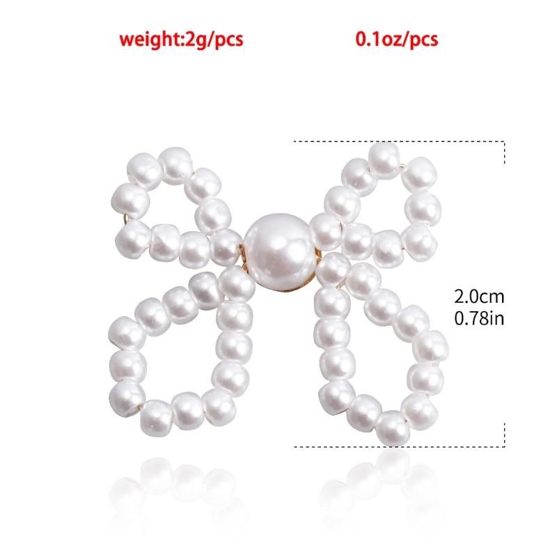 Fashionable Bow Shaped Ear Pendant Vintage Bowknot Earrings Simple Imitation Pearls Eardrop Jewelry for Women Girls