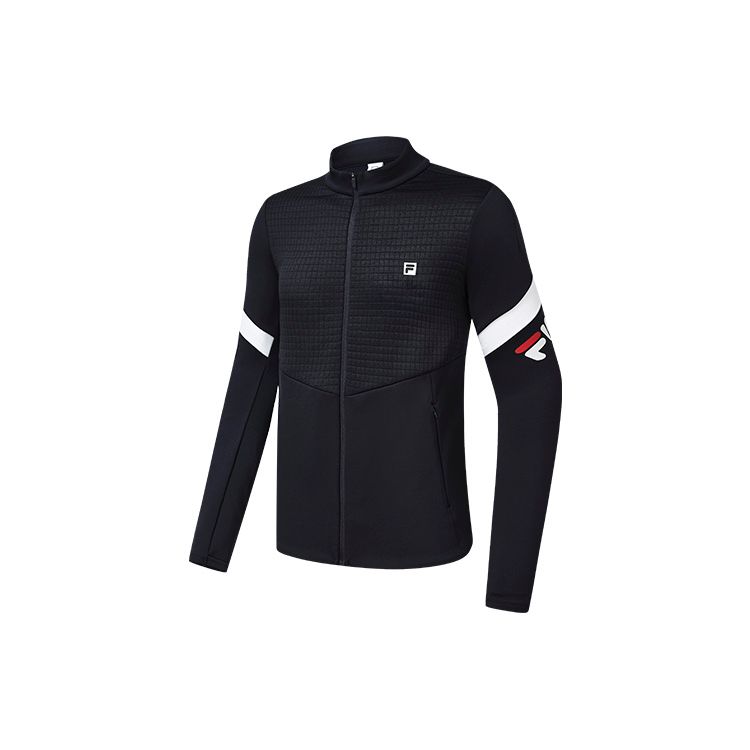 FILA Athletics Comfortable Knitted Long Sleeve Jacket Men Jacket Dark-Blue A11M243505F-NV
