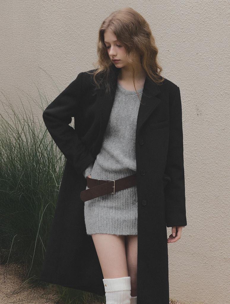 Teuwi Rain Loose Fit Knit Dress (Belt Set)