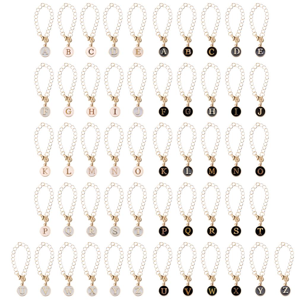 Letter Charm Accessory for Cup Unique Round Handle Charm for Keychain Backpack Water Cup Handle Chain with Lobster Clasp